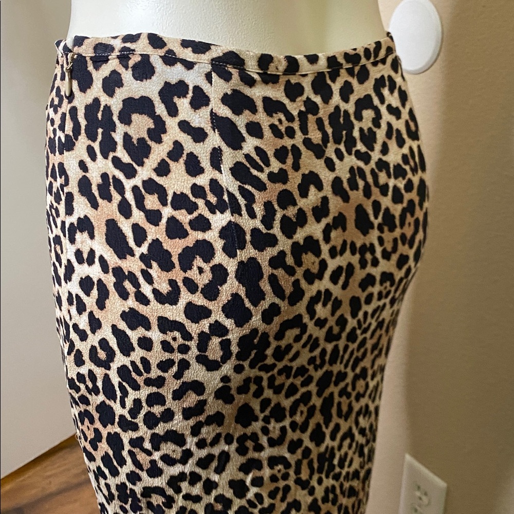H&M leopard slit front shirred viscose maxi skirt 🐆💕6 - Picture 5 of 12